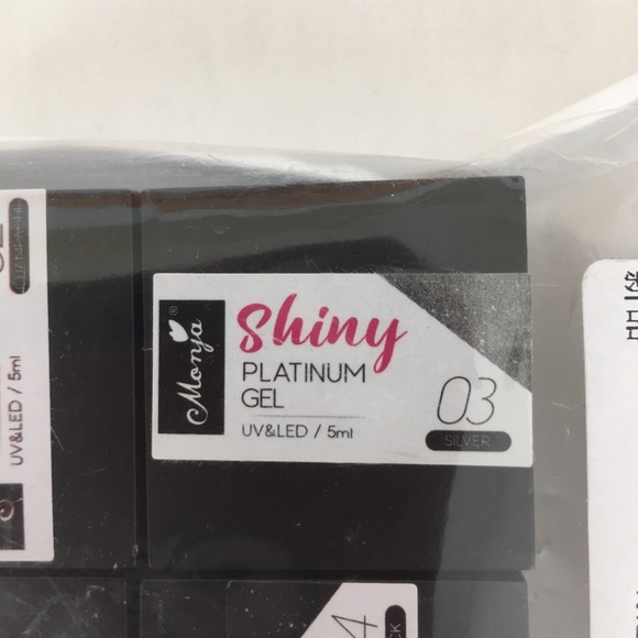 Morja Shiny Platinum Gel Nail Polish Set of 4 Black and Gold - Picture 4 of 6